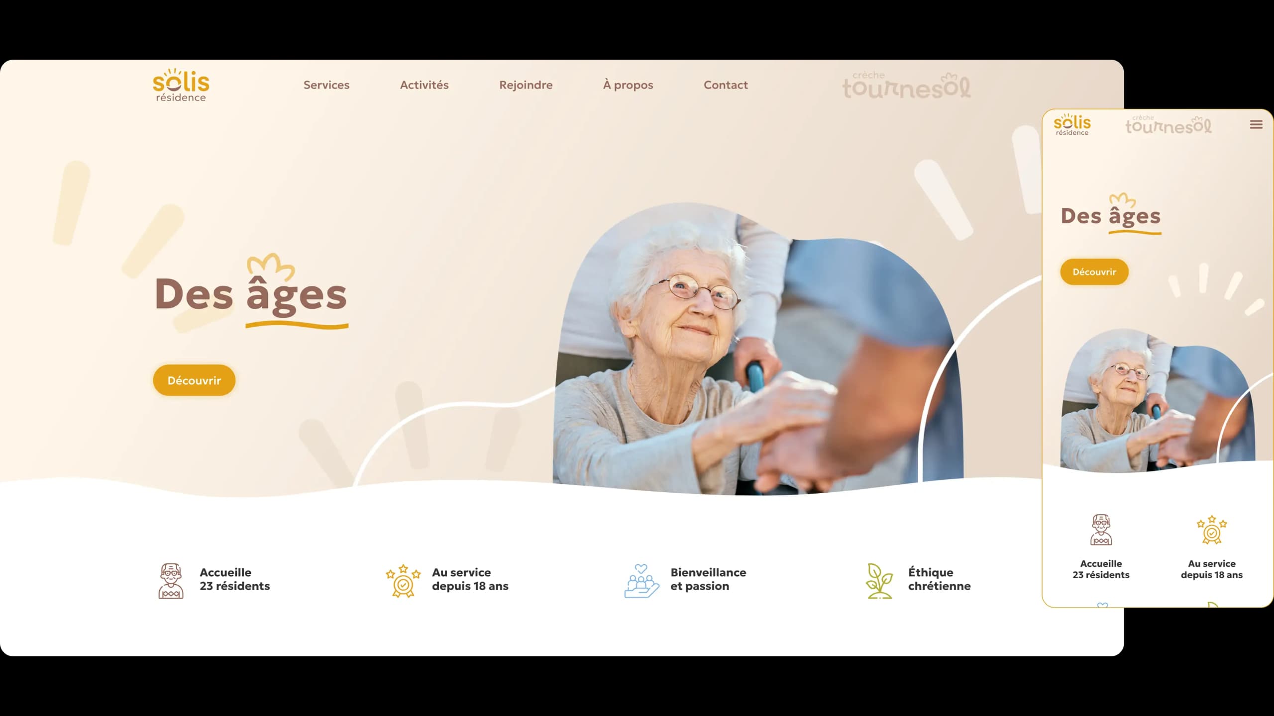 Site de la Résidence Solis sur ordinateur, tablette et smartphone