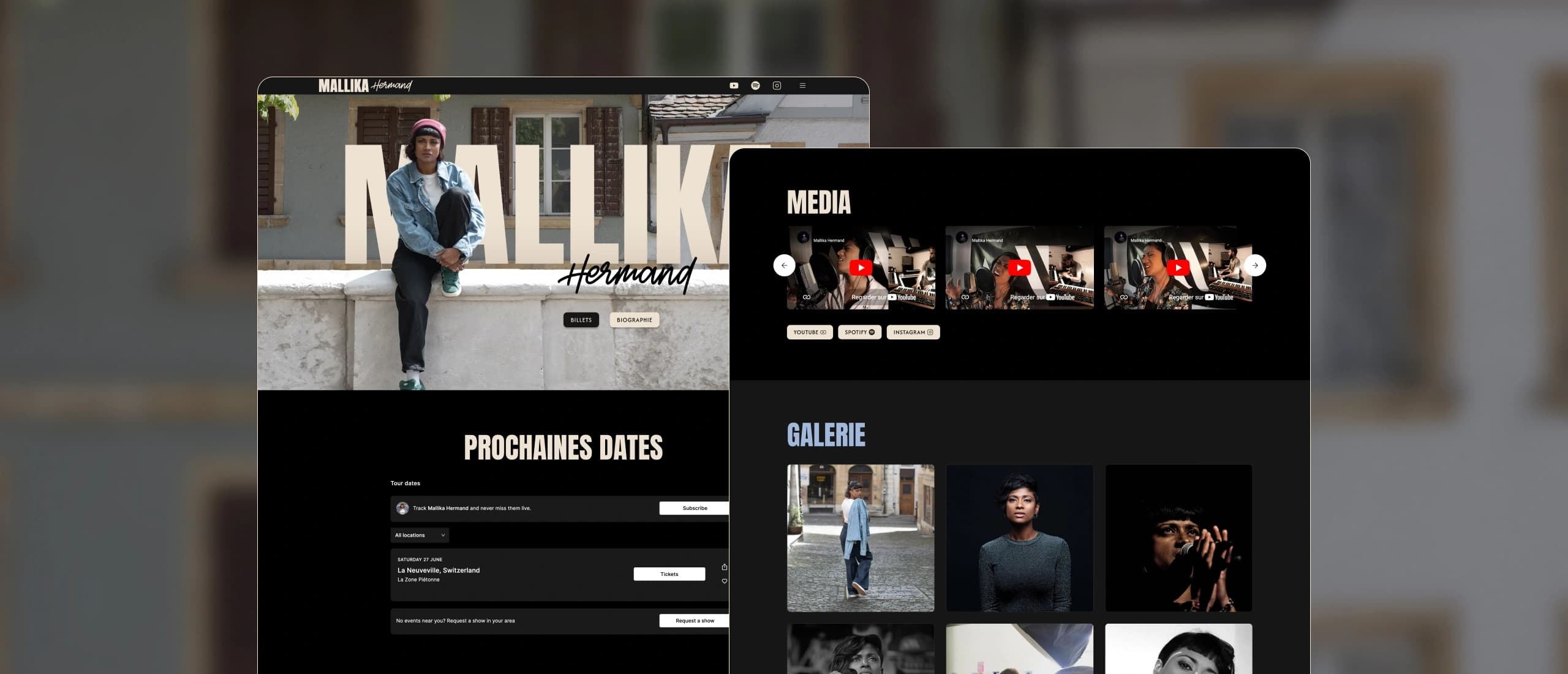 Mandat design et site web pour Mallika Hermand